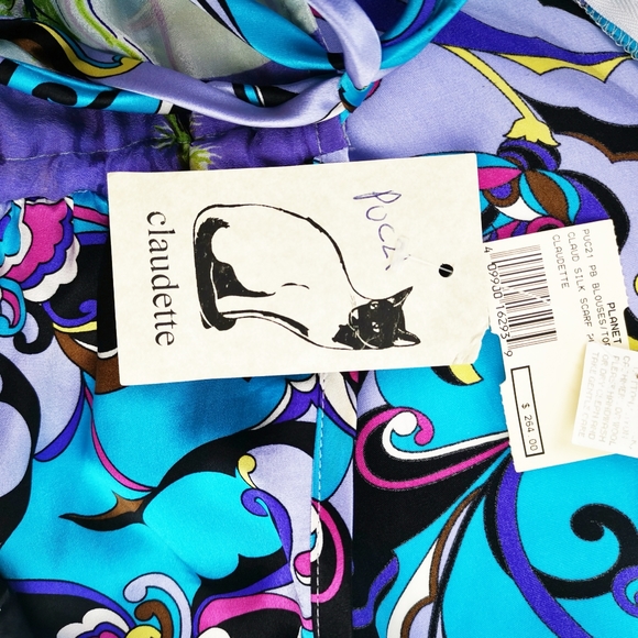 Planet blue Claudette Silk Midi Dress Waterprint Art to wear - Picture 10 of 11